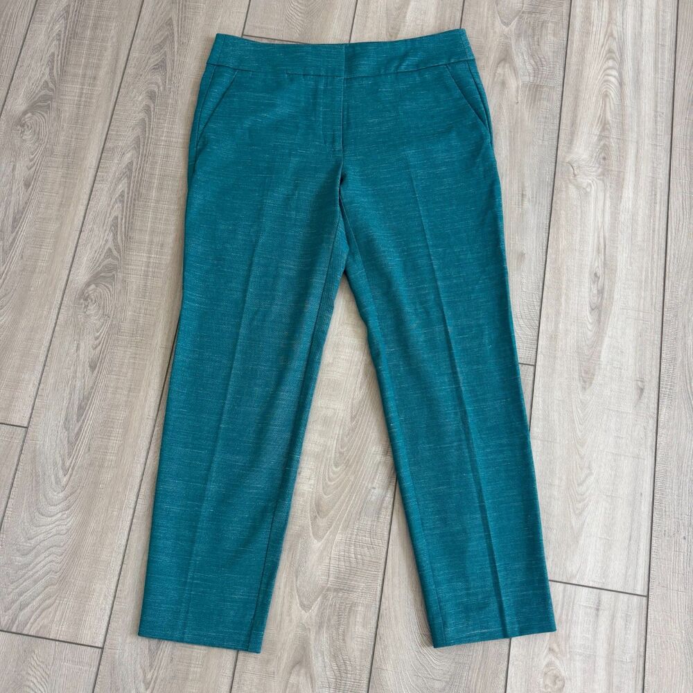 Ann Taylor Loft Marisa Teal Blue Green Shade Slim Dress Trousers Size 6, NWT